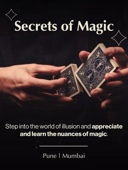 Step into the world of illusion. Our "Secrets of Magic" workshop in Pune and Mumbai is your chance to learn the nuances of magic, from sleight of hand to the psychology of misdirection.
