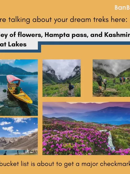 We're talking about your dream treks here: Valley of Flowers, Hampta Pass, and Kashmir Great Lakes. Our sale is the perfect opportunity to check them off your bucket list.
