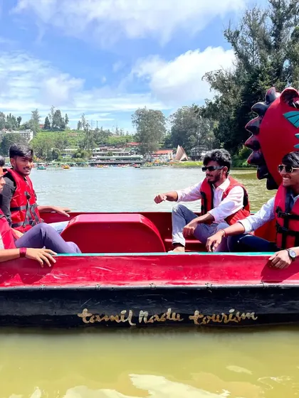 The boys enjoying a dragon-themed boat ride. We always find the most fun activities for the group.