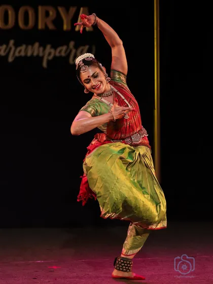 A dynamic and expressive pose from the Soorya Parampara Festival.