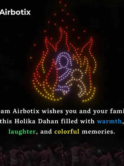 For the festival of Holika Dahan, our drones created a vibrant, crackling fire in the sky. It's a safe, eco-friendly, and visually stunning way to celebrate the triumph of good over evil.