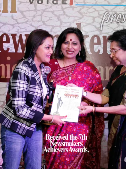 Receiving the 7th Newsmakers Achievers Award in 2016. These moments are milestones in a long and fulfilling journey.