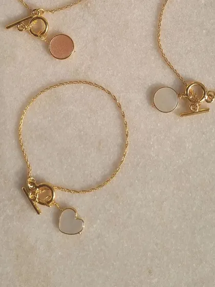 A close-up of my toggle bracelets, perfect for gifting.