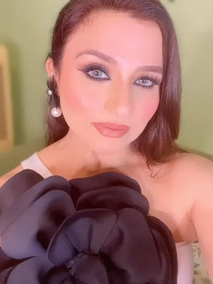 A close-up of my birthday makeup look, featuring a dramatic smokey eye and a flawless base.
