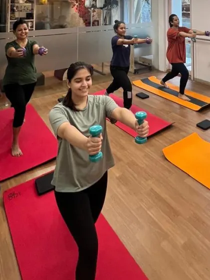 Various shots of our vibrant and engaging Mat Pilates group classes.