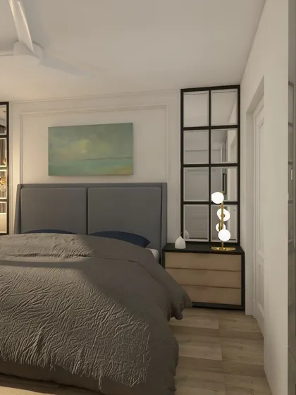 A view from the doorway into the master bedroom, showing the well-planned layout that feels both spacious and intimate.