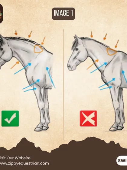 A detailed look at the correct muscling of a horse's topline, which is developed through proper training and posture.