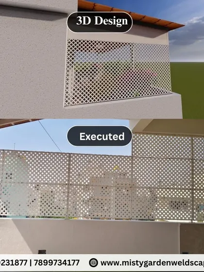 Our execution perfectly matches the 3D design. This project shows a PVC lattice privacy screen, designed for airflow and style, brought to life exactly as planned.
