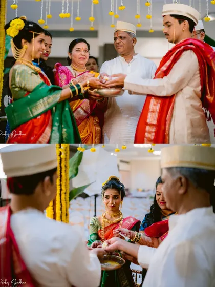 A collage of the Kanyadaan ritual, capturing the emotions of the bride and her parents.