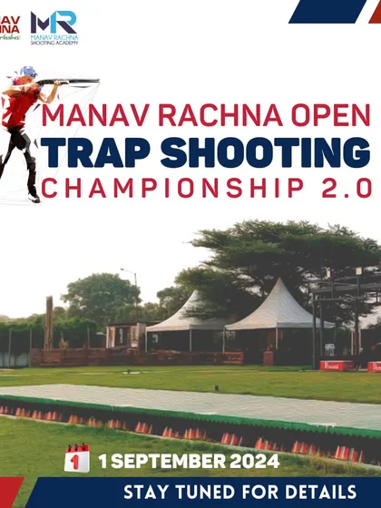 The official announcement for the Manav Rachna Open Trap Shooting Championship 2.0, held at our state-of-the-art shotgun range in Pali, Faridabad.