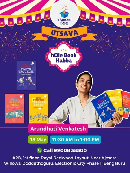 An invitation to meet award-winning author Arundhati Venkatesh, creator of beloved characters like Petu Pumpkin.