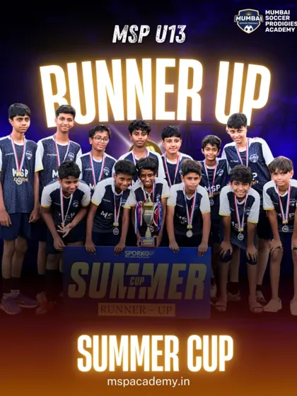 Our U13 team proudly displays their runners-up medals and trophy from the Summer Cup.