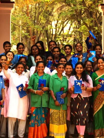 Our wonderful team of women celebrating International Women's Day. Their strength, skill, and compassion are the heart of Ayurvedagram.