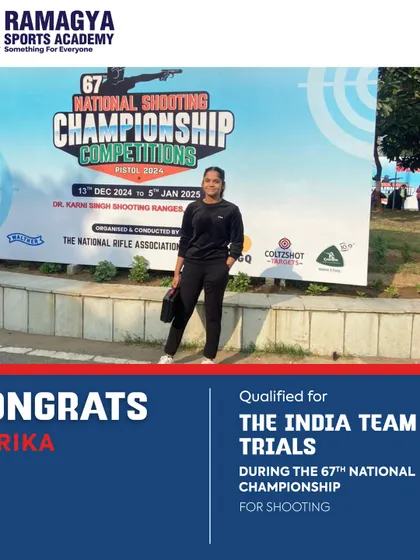 I am incredibly proud to congratulate my student Karika for qualifying for the India Team Trials at the 67th National Shooting Championship. Her hard work and dedication are an inspiration to us all.
