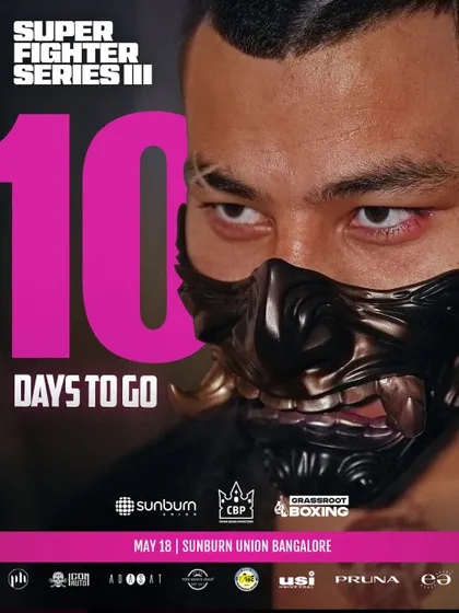 10 Days to Go. A countdown poster featuring a masked warrior.