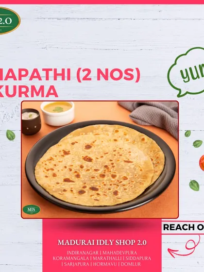Soft chapathis with our flavorful kurma make for a wholesome and comforting treat. It's a simple meal that always satisfies.
