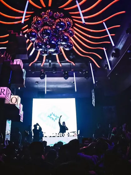 Another perspective of the massive crowd at Toy Room, Pune. I love performing at venues with great architecture and lighting that add to the overall experience.