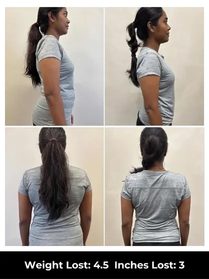 Showmithra's 6-week transformation at our Colombo branch. She lost 4.5 kgs and 3 inches, discovering that our supportive community and top-notch coaches make fitness a lifestyle, not a chore.