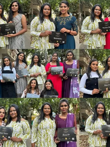 Graduation day is a proud moment for all of us. This collage shows my happy, certified students, ready to take on the professional world. Completing the course is a huge milestone, and I wish them all a successful career.