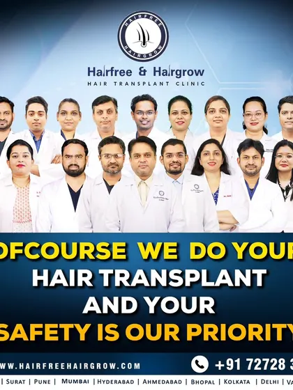 Of course we do your hair transplant, and your safety is our priority. This is the dedicated team of doctors and technicians who work together to ensure every procedure is a success.