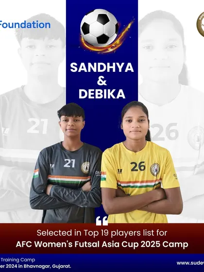 Proud of our rising stars, Sandhya and Debika, selected for the AFC Women's Futsal Asia Cup 2025 camp. This shows the diverse opportunities we create for our talented female players.