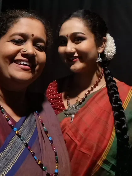 A happy selfie with a co-star. The bonds formed during a play, through rehearsals and performances, are truly special.