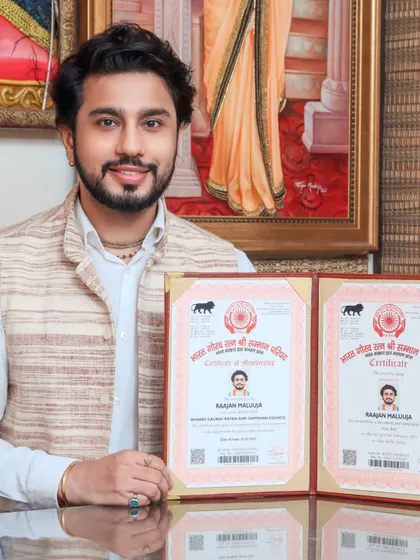 My Bharat Gaurav Ratan Shri Samman Parishad certificates. These are not just papers, but a symbol of my dedication and the blessings I have received.