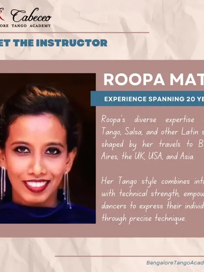 With 20 years of experience dancing and teaching Tango, Salsa, and other Latin styles, my approach is to blend technical precision with intimate connection. I am here to guide you step by step on your dance journey.