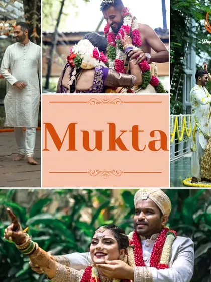 A collage celebrating the beautiful couples who chose our Mukta venue for their wedding. The natural, green backdrops provide a stunning setting for capturing timeless wedding memories.