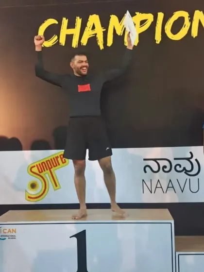 Pure joy and celebration from one of our fighters after winning first place. This is the feeling we chase, the reward for all the hours spent on the mats.