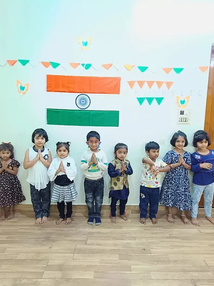 A duplicate of the previous image, showing children celebrating Republic Day.