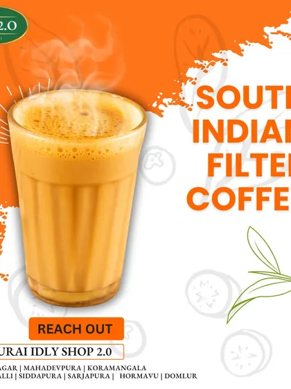 Start your day or end your meal with the rich aroma and creamy taste of our authentic South Indian Filter Coffee. Every sip tells a story.