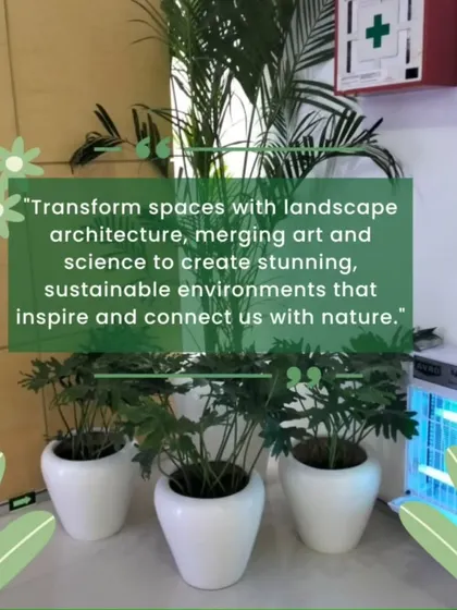 This installation of multiple Philodendron plants in matching white pots shows how repetition can create a powerful design statement. This setup is perfect for defining a space or lining a walkway, merging landscape architecture principles with interior design.