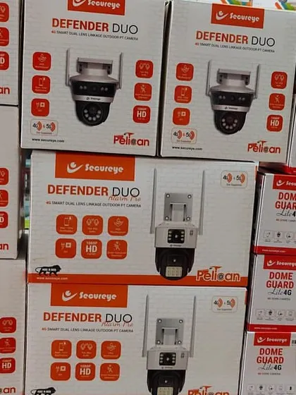 A stock of Secureye Defender Duo and Dome Guard cameras. These are reliable options for both residential and commercial properties.