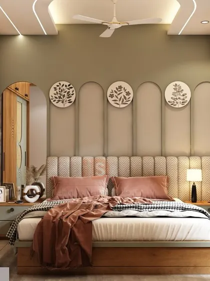 A duplicate of the bedroom concept with the soft green accent wall.