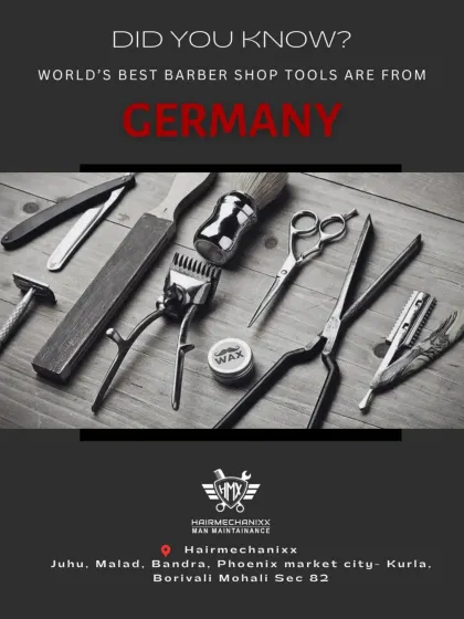 Did you know the world's best barber tools are from Germany? We believe in using only the finest, precision-engineered tools to give you the sharpest, most professional cut.