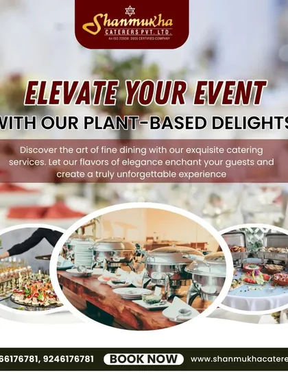 Elevate your event with our plant-based delights. This image shows our elegant buffet line, designed to create an unforgettable fine dining experience.