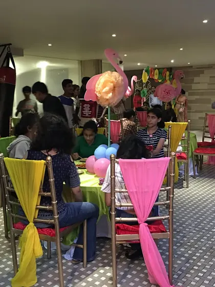 Another shot of the fun and festive atmosphere at a birthday party we catered. I can adapt my service to any venue, whether it's your home, a clubhouse, or a rented event space.
