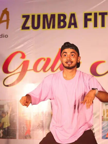 Another action shot from the Fiesta Zumba stage. We keep the choreography energetic and engaging for everyone in the audience.