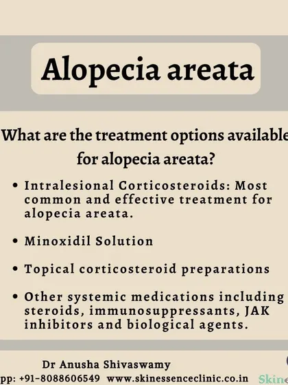 For patients with alopecia areata, there are several effective treatment options. These range from intralesional corticosteroids, which are a common and effective first-line treatment, to topical solutions and other systemic medications.