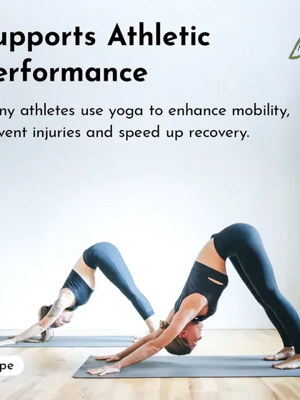 Yoga supports athletic performance. Many athletes use yoga to enhance mobility, prevent injuries, and speed up recovery.