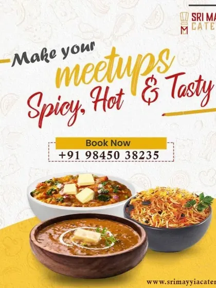 Make your meetups spicy, hot, and tasty. A promotional graphic for our flavourful North Indian dishes.