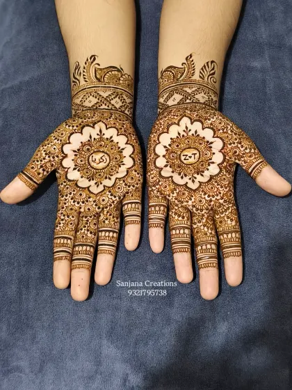 The full view of the intricate mandala designs, personalized with initials 'Z' and 'T'.