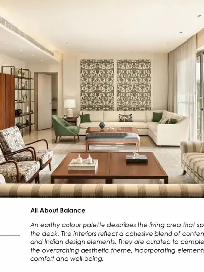 A snippet from the feature focusing on the balanced and cohesive blend of contemporary and Indian design elements.
