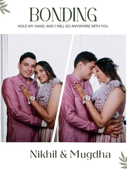 A collage of the couple sharing intimate moments during their Haldi or Mehendi function.