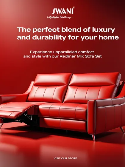 This bold red recliner sofa combines the luxury of a stylish sofa with the unbeatable comfort of a recliner. The plush leatherette upholstery and smooth reclining mechanism make it the best seat in the house for watching movies or simply unwinding.