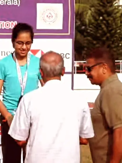 Eekisha Bhadsavale receiving her bronze medal. Every medal is a milestone in an athlete's journey.