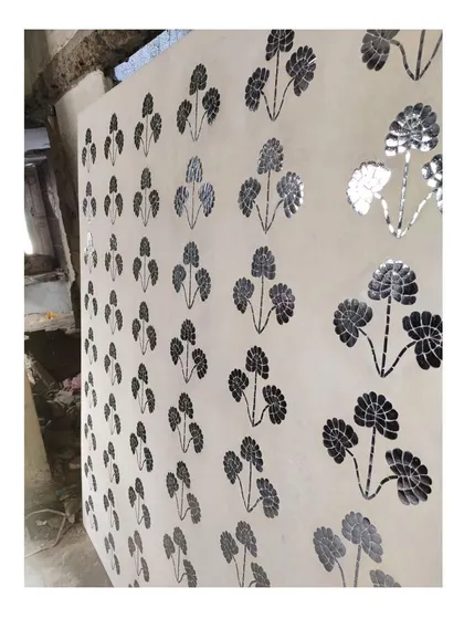 The nearly completed Thikri panel, showcasing the meticulous craftsmanship and shimmering quality of the 400-year-old art form.