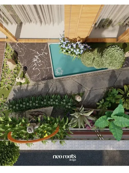 A duplicate of the top-down Zen garden plan, reinforcing the detailed layout and design intent.