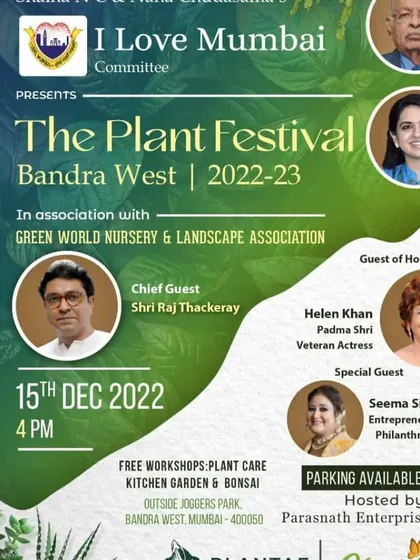 Our festival is presented in association with the I Love Mumbai Committee and features special guests like Shri Raj Thackeray, Helen Khan, and Seema Singh, reflecting our deep community roots.